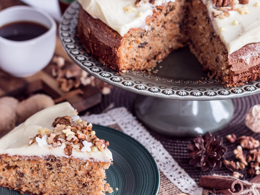 Ginger and walnut carrot cake recipe
